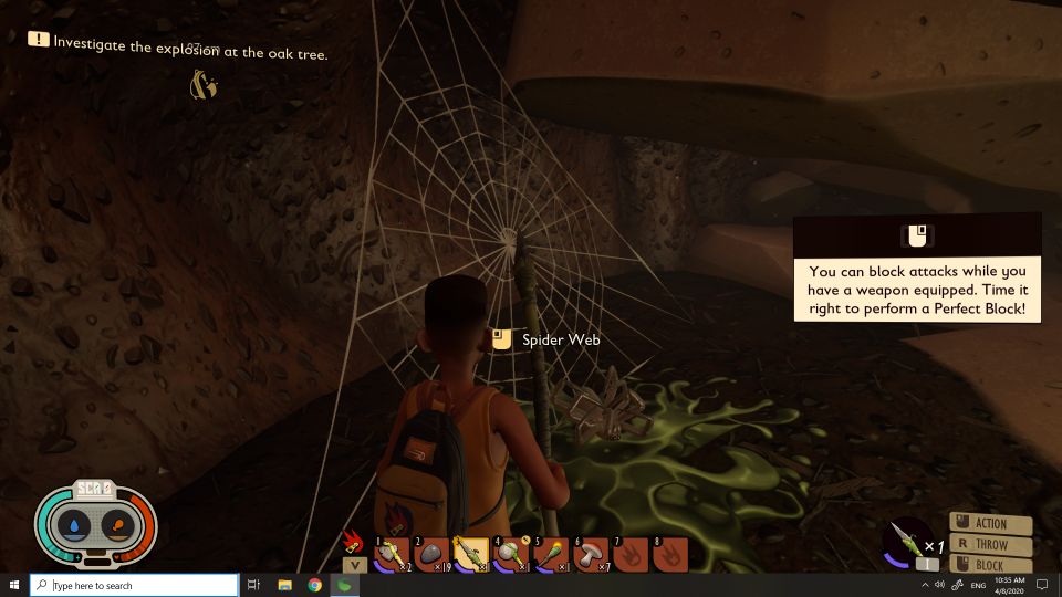 spider silk location - grounded