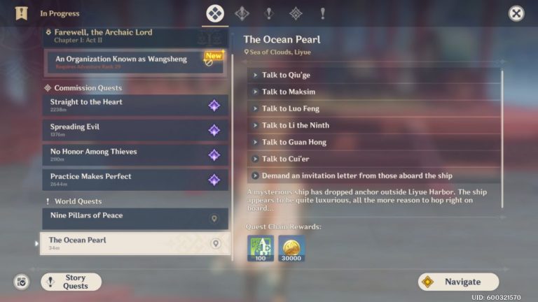 Genshin Impact The Ocean Pearl Quest Walkthrough