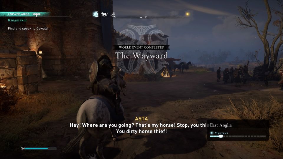 ac valhalla - the wayward asta the horse