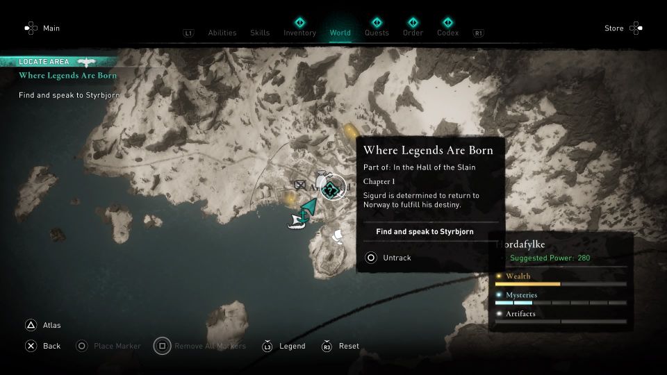 ac valhalla where legends are born quest