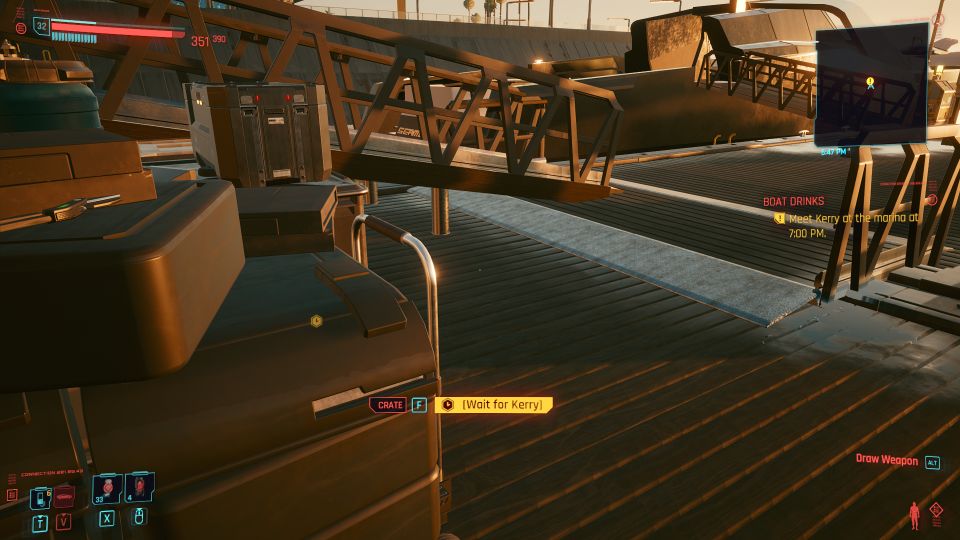 cyberpunk 2077 - boat drinks mission