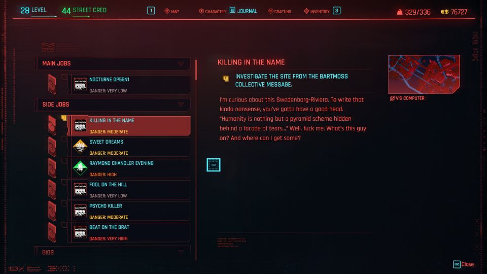 cyberpunk 2077 - killing in the name