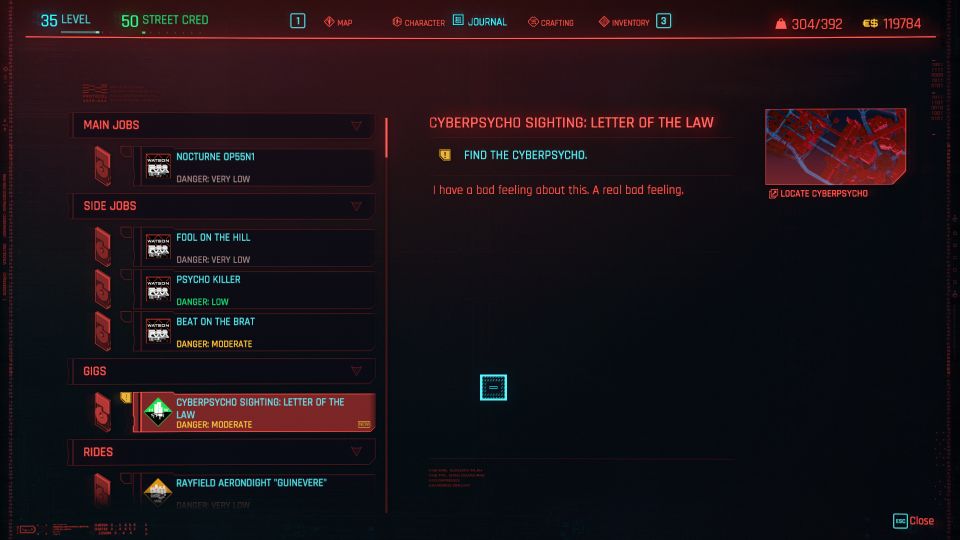 cyberpunk 2077 - letter of the law (cyberpsycho sighting)