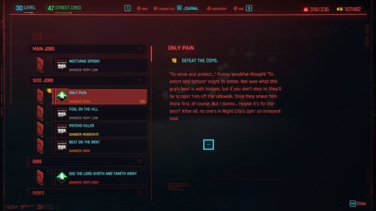Cyberpunk 2077: Only Pain Mission Walkthrough