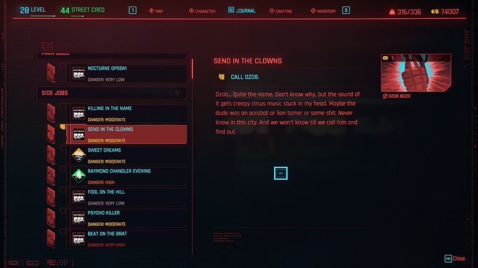 cyberpunk 2077 - send in the clowns