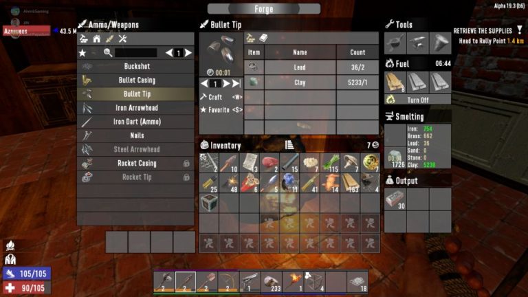 7 Days To Die: How To Make Ammo (Bullets) For Guns - 7 Days To Die How To Make Gunpowder