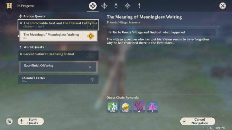Genshin Impact The Meaning Of Meaningless Waiting Walkthrough