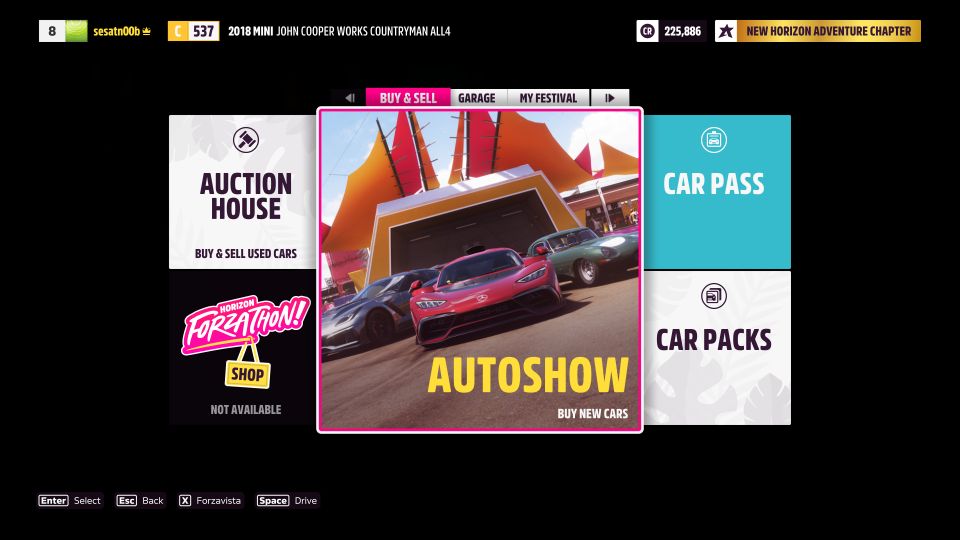 forza horizon 5 how to buy cars