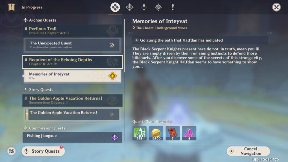 Genshin Impact: Memories Of Inteyvat Walkthrough