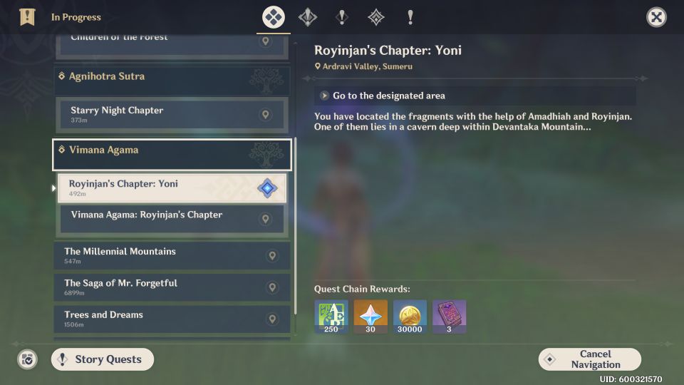 Genshin Impact: Vimana Agama Royinjan's Chapter yoni guide