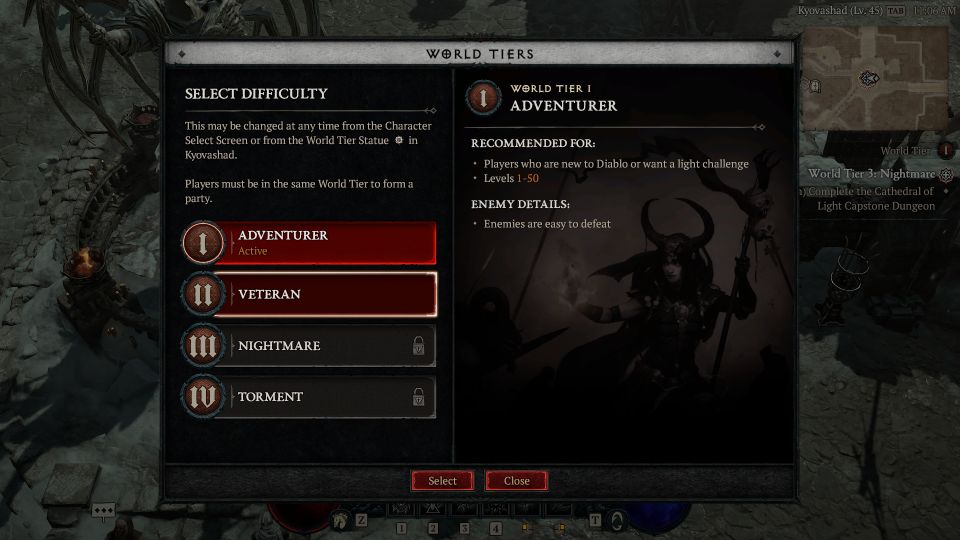 Diablo 4: How To Change world tier 3