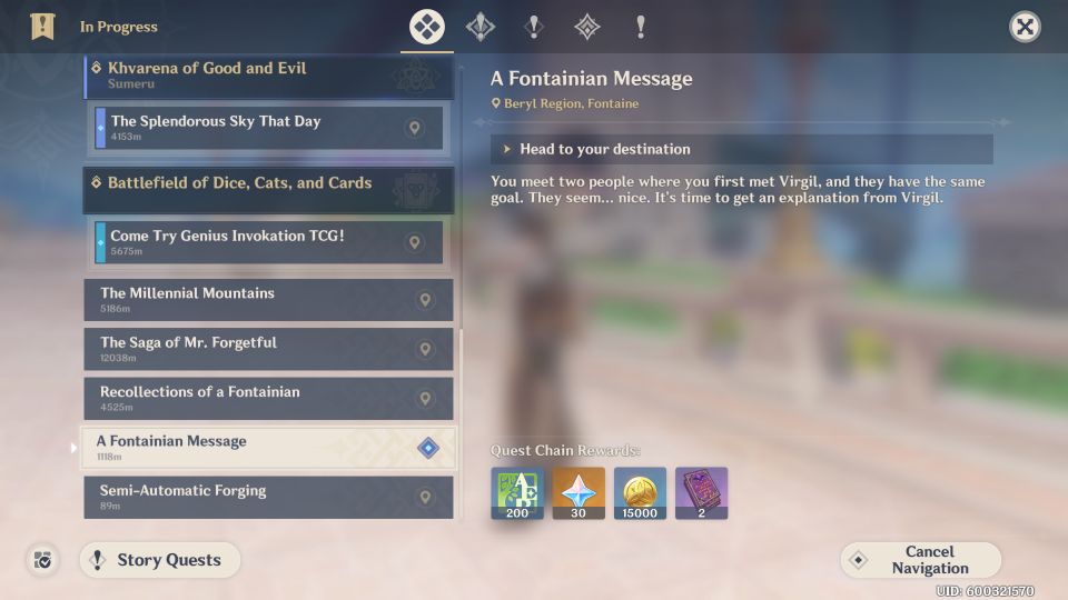 Genshin Impact: A Fontainian Message guide