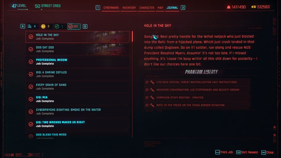 Cyberpunk 2077: Hole In The Sky