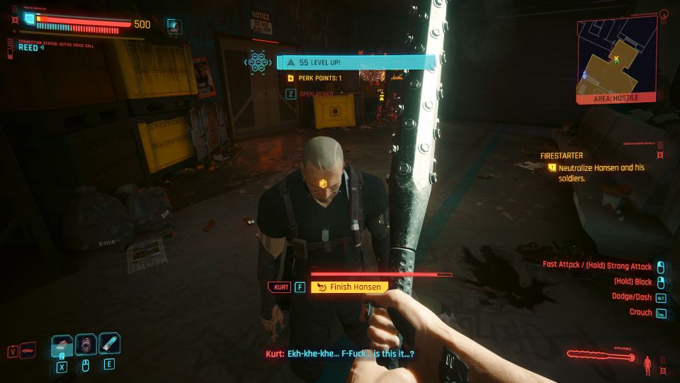 Cyberpunk 2077: Firestarter Mission - kill hansen