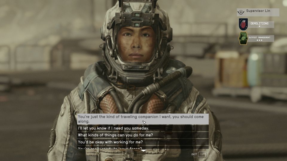 Starfield: Back To Vectera recruit lin