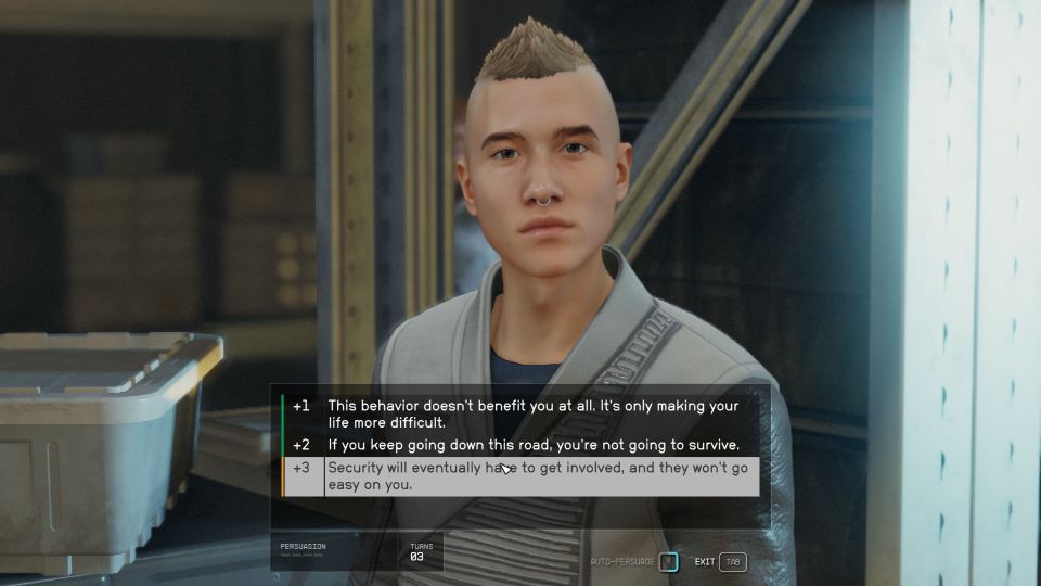 Starfield: Mob Mentality persuade or attack