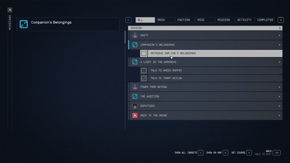 Starfield: Companion's Belongings Walkthrough & Guide