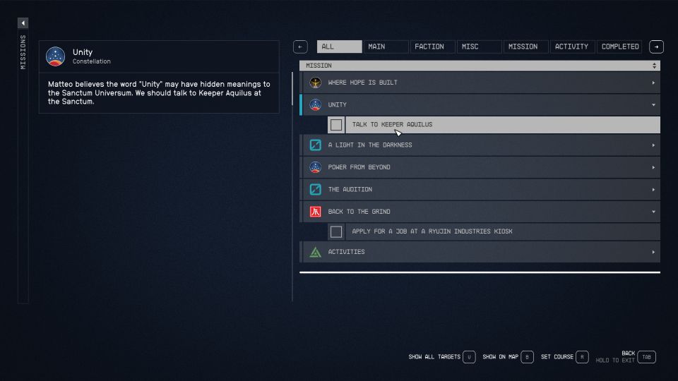 Starfield: Unity Mission Walkthrough & Guide