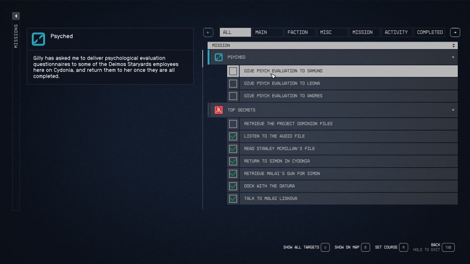 Starfield: Psyched Mission