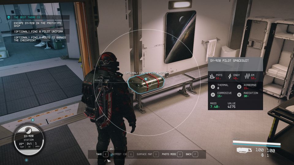 Starfield: The Best There Is Mission - get the pilot uniform