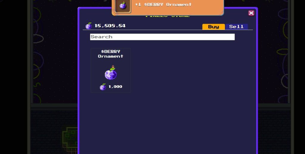 pixels berry ornament